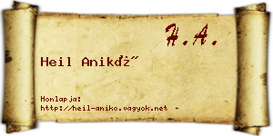 Heil Anikó névjegykártya