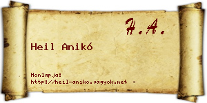 Heil Anikó névjegykártya